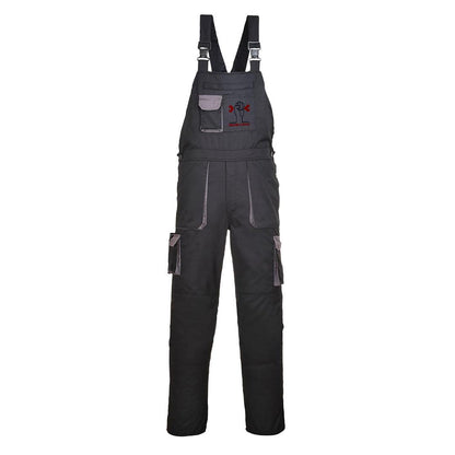 MEANWOOD Men's Texo Contrast Bib and Brace Work Overalls - Workwear Dungarees with Elasticated Back and Storage Pockets