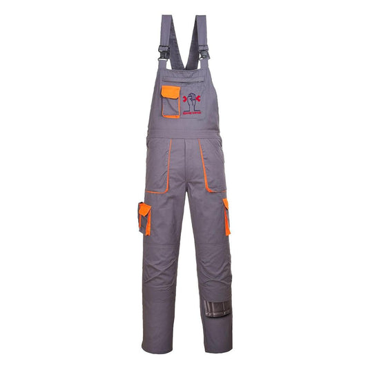 MEANWOOD Men's Texo Contrast Bib and Brace Work Overalls - Workwear Dungarees with Elasticated Back and Storage Pockets