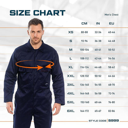 MEANWOOD Men's Euro Workwear Polycotton Coverall Boiler Suit Overalls